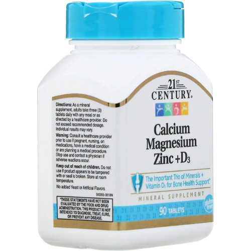 21st Century Cal Mag Zinc D3, 90 Tablets